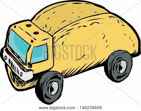Single Empty Taco Dump Truck Drawing