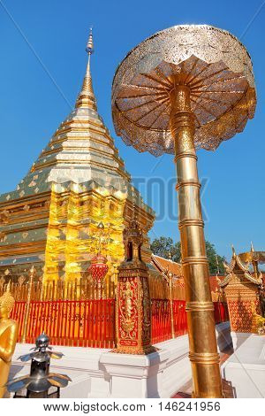 Wat Phrathat Doi Suthep is a Theravada Buddhist temple in Chiang Mai Province Thailand