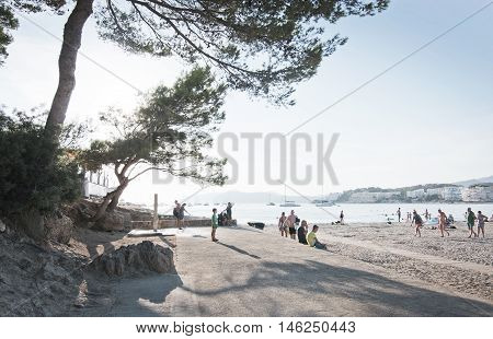 Beach People And Parasols Silhouettes