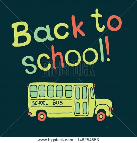 Back to School background. School bus icon.