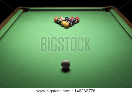 photo of green billiard table with balls