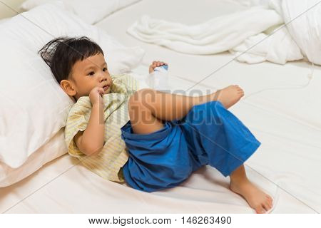Patient Sit On Hospital Bed