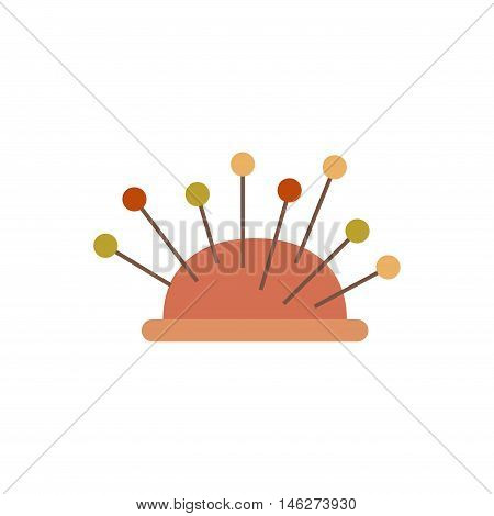 Tailor pins flat icon. Vector tailor pins silhouette illustration. Colorful tailor pins isolated icon for your design.