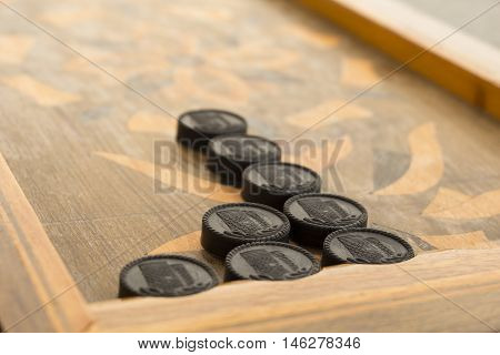 Board for a game of backgammon. Vintage style