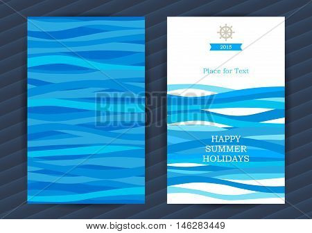 Summer Holidays Cards With Sea Elements.