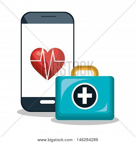 first aid kit digital isolated vector illustration eps 10