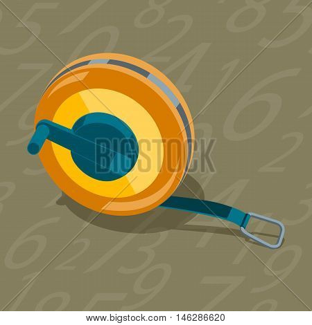 Measuring tape stylized construction tools. Seamless pattern background figures. Stock vector illustration.