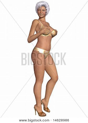 İç çamaşırı ile seksi granny