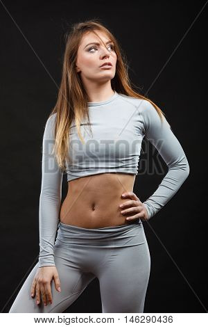 Sporty Woman Wearing Thermoactive Underwear.