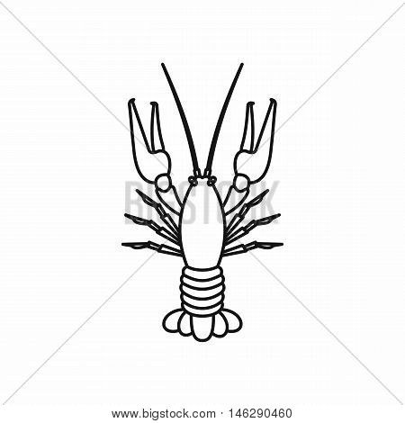 Boiled crawfish in outline style isolated on white background vector illustration