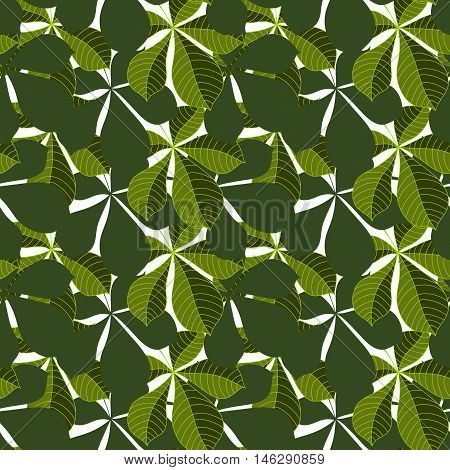 Background of leaves. Vector pattern. Vector texture with hand drawn leaves and plants.