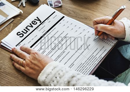 Survey Form Research Marketing Mark Concept