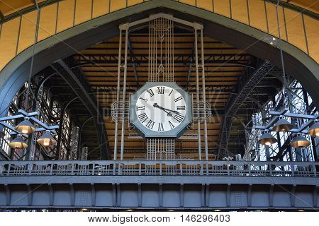 HAMBURG, GERMANY - AUG 25: Hauptbahnhof in Hamburg, Germany, as seen on Aug 25, 2016. It is the main railway station in the city, the busiest in the country and the second busiest in Europe.