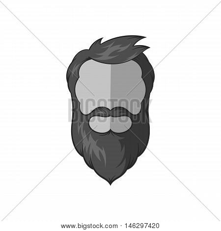 Avatar man with beard icon in black monochrome style isolated on white background. People symbol vector illustration