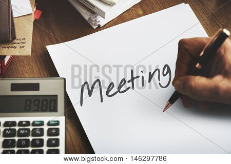 Meeting Appointment Memo Reminder Handwritten Graphic Concept