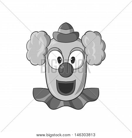Clown face icon in black monochrome style isolated on white background. Attraction symbol vector illustration