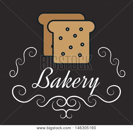 icon bakery bread slice design vector illustration eps 10
