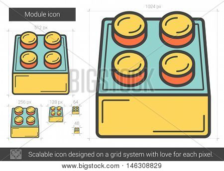 Module vector line icon isolated on white background. Module line icon for infographic, website or app. Scalable icon designed on a grid system.