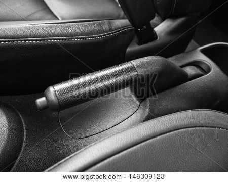 Parking handbrakes in automatic car black tone