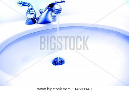 Sink With Water Running