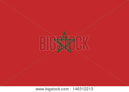 Flag of Morocco in correct size proportions and colors. Accurate official standard dimensions. Moroccan national flag. African patriotic symbol banner element background. Vector illustration