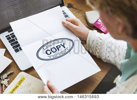 Copy Duplicate Print Scan Transcript Counterfoil Concept