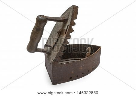 Old rusty iron on the white background