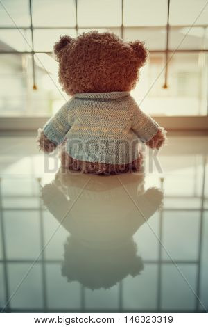 Lonely Teddy bear, lonely, sadly, in home