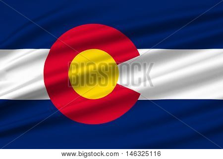 Flag of Colorado in United States. 3D illustration