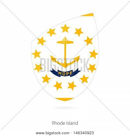 Flag of Rhode Island in the style of Rugby icon. Vector Illustration.
