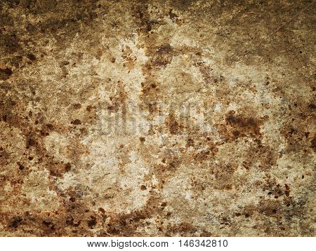 Brown granite texture. Natural rough untreated and unpolished stone wall with grain surface, abstract background