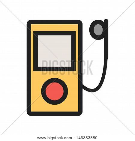 Mp3, player, ipod icon vector image. Can also be used for music. Suitable for mobile apps, web apps and print media.