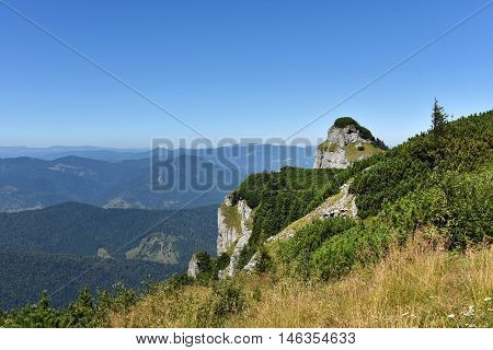 Mountain Landscape. Ceahlau Mountains, Eastern Carpathians, Romania