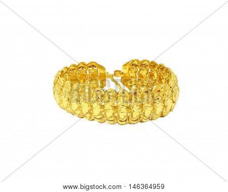 Gold Bracelet jewelry isolated on white background
