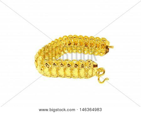 Gold Bracelet jewelry isolated on white background