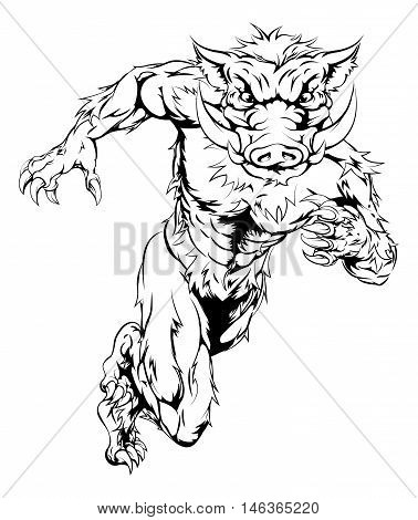 Boar Mascot Sprinting