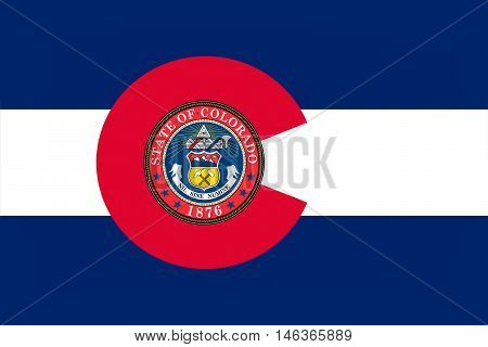 Flag of Colorado state in United States