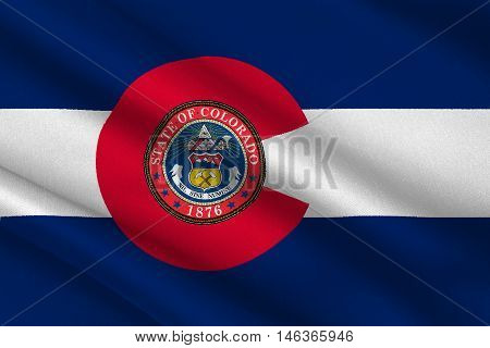 Flag of Colorado in United States. 3D illustration