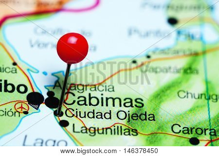 Ciudad Ojeda pinned on a map of Venezuela