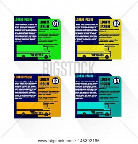 concept transport business infographic with four options