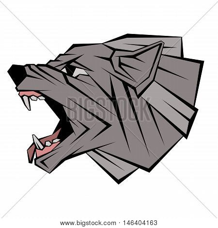 wolf head profile vector illustration geometric style