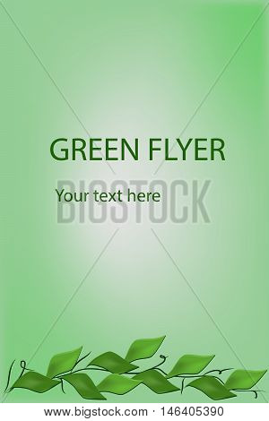 Green ecological background with green leaves for some text