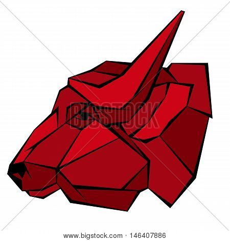 bull head vector illustration style heometryk profile