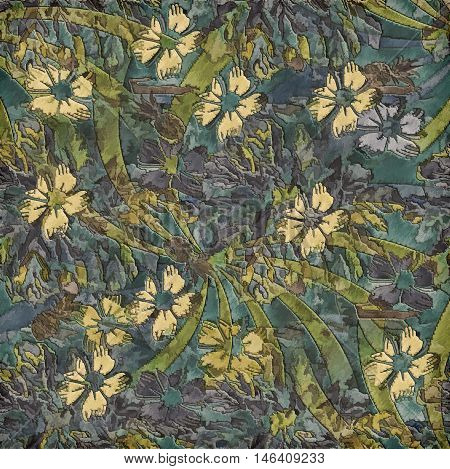 flower illustration background tropical seamless print pattern