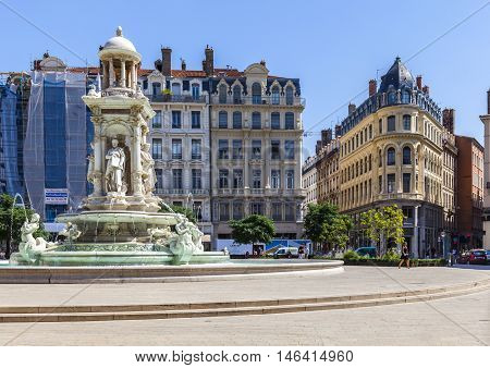 Fountain At Jacobin's Place In Lyon, France
