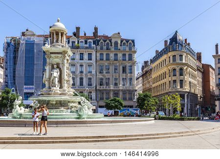 Fountain At Jacobin's Place In Lyon, France