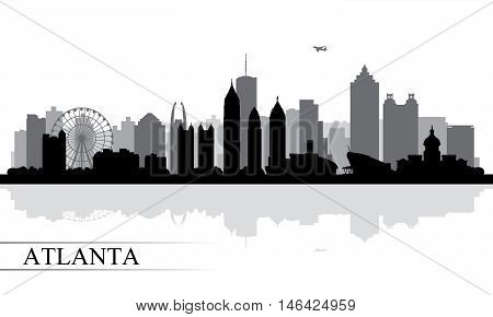 Atlanta City Skyline Silhouette Background