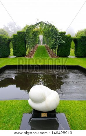 Dunedin, New Zealand - Febr 10, 2015: Garden Of Larnach Castle.