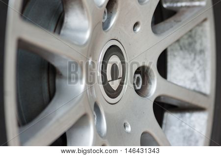 Milan Italy - May 06 2015: SMART alloy wheel with logo - SAMRT is a division of DAIMLER AG a well known German premium sport and luxury cars maker based in Boblingen. Germany