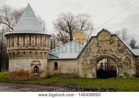 Old Orthodox Church destroyed. Fedorov temple. Autumn.Russia, the town of Pushkin, Tsarskoe Selo